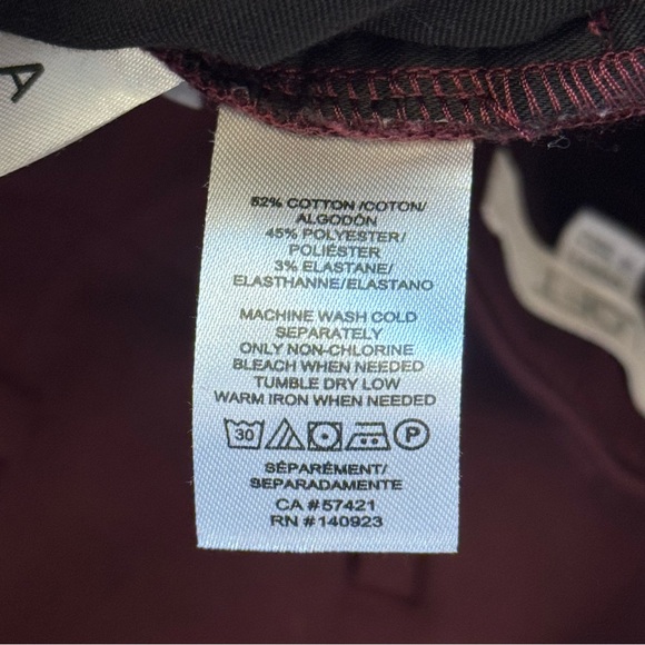 LOFT Curvy Sutton Skinny Women's Burgundy Wine Dress Pants Size 4 - Picture 10 of 13